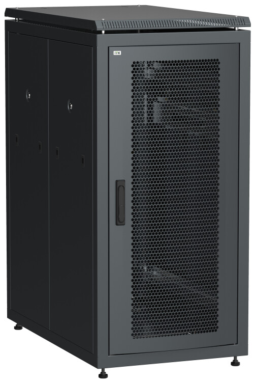 Шкафы и стойки телекоммуникационные 19 шкаф сетевой 19" linea n 24u 600х1000 мм перфорированные двери черный | ln05-24u61-pp | itk купить в Эфир Электро