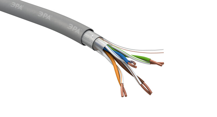 Кабель витая пара (UTP, FTP) эра кабель витая пара f/utp 4x2x24awg cat5e cu pvc 305 м simple | б0044685 | эра купить в Эфир Электро