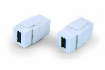 1Розетки, адаптеры и модули Keystone kj1-usb-a3-wh вставка формата keystone jack с проходным адаптером usb 3.0 (type a), rohs, белая | 247150 | hyperline выгодная цена