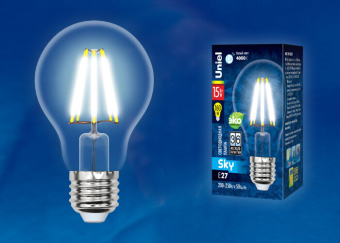 1Лампы (источники света) лампа светодиодная led-a70-15w/4000k/e27/cl pls02wh led. "груша" прозр. серия sky. 4000к . | ul-00004869 | uniel выгодная цена