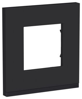 1Розетки, выключатели, звонки электрические unica pure каучук/антрацит рамка 1-ая горизонтальная | nu600282 | schneider electric выгодная цена