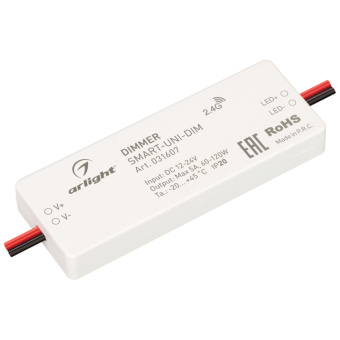 1Ленты светодиодные диммер smart-uni-dim (12-24v, 1x5a, 2.4g) (arlight, ip20 пластик, 5 лет) | 031607 | arlight выгодная цена