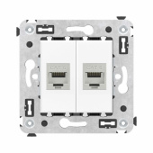 Розетки, выключатели, звонки электрические компьютерная розетка rj-45 без шторки в стену, кат.6 двойная экранированная, "avanti", "белое облако" | 4400794 | dkc выгодная цена