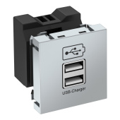 Розетки, выключатели, звонки электрические розетка usb тип а двойная (2х0,6а или 1х1,2а) 1 модуль modul45, 45х45мм, алюминиевый лак | 6105304 | obo bettermann выгодная цена