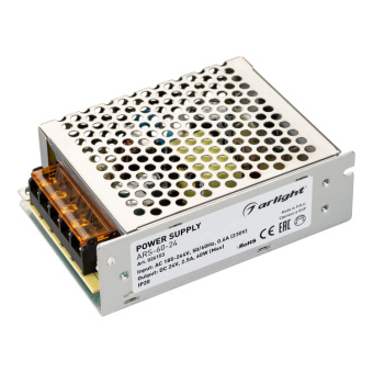 1Ленты светодиодные блок питания ars-60-24 (24v, 2.5a, 60w) | 026153 | arlight выгодная цена