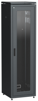 1Шкафы и стойки телекоммуникационные 19 шкаф сетевой 19" linea n 33u 600х800 мм стеклянная передняя дверь черный | ln05-33u68-g | itk выгодная цена