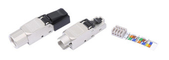 1Разъемы RJ plud-8p8c-s-c6a-sh разъем полевой оконцовки rj-45 (8p8c) под витую пару, для одножиль. кабеля, toolless, категория 6a, экранир| 427413 | hyperline выгодная цена