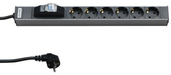 1Шкафы и стойки телекоммуникационные 19 блок розеток sht19-6sh-b-2.5euд. 19" шк., горизонт., с автоматическим выкл., 6 розеток schuko(16a), 482.6x44.4x44.4мм(дхшхв) | 26446 | hyperline выгодная цена
