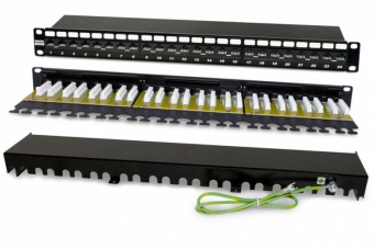 1Патч-панели патч-панель pp2-19-24-8p8c-c6a-110d 19", 1u, 24 порта rj-45, неэкранированная, категория 6a, dual idc | 225399 | hyperline выгодная цена