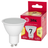 Лампы (источники света) лампа светодиодная эко eco led mr16-7w-827-gu10 gu10 7вт софит теплый белый свет | б0050182 | эра выгодная цена