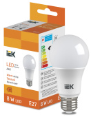 Лампы (источники света) лампа светодиодная bulb a60 710lm 3000k e27 | ll-i-a60-8-230-30-e27 | iek выгодная цена