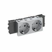 Розетки, выключатели, звонки электрические розетка двойная 0° modul45connect с з/к, 250 в, 16a (серебристый) (std-d0c al2) | 6120372 | obo bettermann выгодная цена