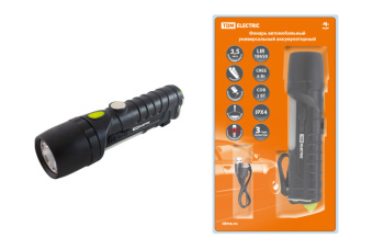 1Фонари фонарь автомобильный универс., 6 вт cree+3 вт cob,1x18650 2200 ма*ч, магн., подвес, usb, стропорез, | sq0350-0058 | tdm выгодная цена