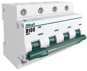 1Модульное оборудование (выключатели, УЗО, АВДТ,  УЗДП) выключатель автоматический четырехполюсный ва-201 80а c 10ка | 13011dek | dekraft выгодная цена