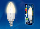 Лампы (источники света) лампа светодиодная led-c37 7w/ww/e14/fr plp01wh led. «свеча», матовая. серия яркая, пр-во россия, 3000k | ul-00002413 | uniel выгодная цена