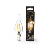 Лампы (источники света) лампа светодиодная black led filament свеча на ветру e14 7w 550lm 2700k step dimmable | 104801107-s | gauss выгодная цена