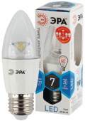 Лампы (источники света) лампа светодиодная led b35-7w-840-e27-clear (диод,свеча,7вт,нейтр ,e27) | б0028481 | эра выгодная цена