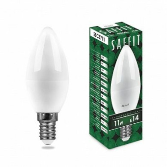 1Лампы (источники света) лампа светодиодная sbc3711 11w 4000k 230v e14 c37 свеча | 55133 | saffit выгодная цена