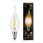 Лампы (источники света) лампа светодиодная led 9вт e14 2700k filament candle (свеча) tailed | 104801109 | gauss выгодная цена