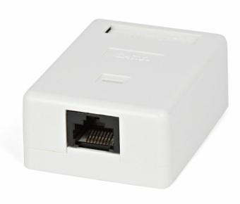 1Розетки, адаптеры и модули Keystone sb1-1-8p8c-c6-sh-wh розетка компьютерная rj-45(8p8c), категория 6, экранированная, одинарная, внешняя, dual idc | 430236 | hyperline выгодная цена