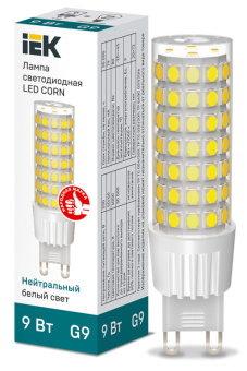 1Лампы (источники света) лампа светодиодная corn капсула 9вт 230в 4000к керамика g9 iek | lle-corn-9-230-40-g9 | iek выгодная цена