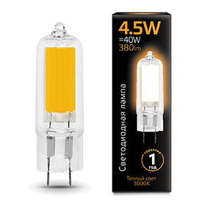 1Лампы (источники света) лампа светодиодная black led g4 ac220-240v 4.5w 380lm 3000k glass | 107807104 | gauss выгодная цена