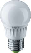 Лампы (источники света) лампа светодиодная led 7вт е27 230в 4000к nll-g45-7-230-4k-e27 шарик матовый | 94469 | navigator выгодная цена