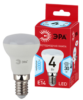 1Лампы (источники света) лампа светодиодная led r39-4w-840-e14 r эра (диод, рефлектор, 4вт, нейтр, e14) (10/100/7800) | б0052660 | эра выгодная цена