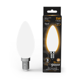 Лампы (источники света) лампа светодиодная black led filament свеча opal e14 5w 420lm 2700к | 103201105 | gauss выгодная цена