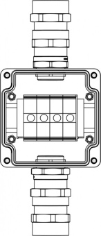1Коробки распределительные коробка клеммная ex из grp; 1 ex e iic t5 gb / ex tb iiib t95°c ip66;клеммы 35 кв.мм -4 шт.; а, с: ввод d15-24мм d20-31мм под бронир-ныйкабель ni - выгодная цена
