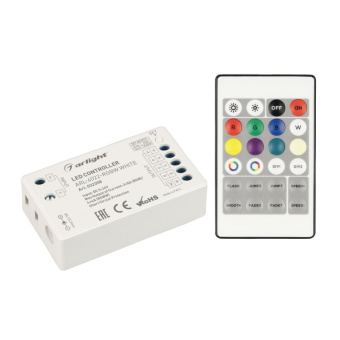 1Ленты светодиодные контроллер arl-4022-rgbw white (5-24v, 4x4a, пду 24кн, rf) (arlight, ip20 пластик, 3 года) | 032358 | arlight выгодная цена
