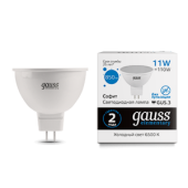 Лампы (источники света) лампа светодиодная elementary mr16 11w 850lm 6500k gu5.3 led 1/10/100 | 13531 | gauss выгодная цена