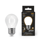 Лампы (источники света) лампа светодиодная black led filament шар opal e27 5w 420lm 2700k | 105202105 | gauss выгодная цена