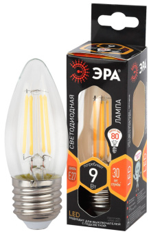 1Лампы (источники света) лампа светодиодная f-led b35-9w-827-e27 (филамент, свеча, 9вт, тепл, e27) | б0046993 | эра выгодная цена