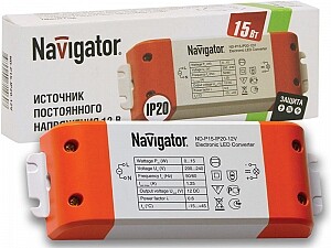 1Ленты светодиодные драйвер для светодиодной ленты led nd-p15-ip20-12v 15вт 12в ip20 | 71460 | navigator выгодная цена
