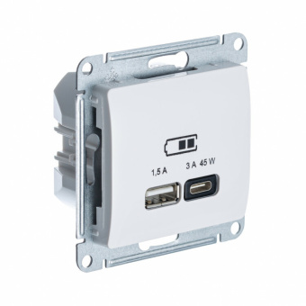 1Розетки, выключатели, звонки электрические glossa бежевый usb розетка a + тип-c 45w высокоскор.заряд. qc pd | gsl000229 | se выгодная цена
