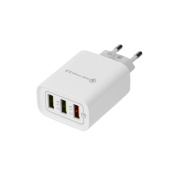 Разное сетевое зарядное устройство rexant 3 x usb, 5v, 3 а + 1 а + 1 а, белое |16-0277 | rexant выгодная цена