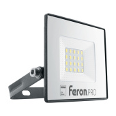 Прожекторы прожектор светодиодный 20w 6400k ip65 ac220-240v/50hz, черный, ll-1000 | 41538 | feron выгодная цена