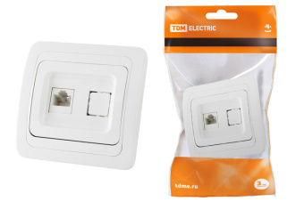 1Розетки, выключатели, звонки электрические розетка компьютерная rj-45 белая "валдай" | sq1804-0013 | tdm выгодная цена