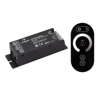 1Ленты светодиодные диммер arl-3022-oval-dim black (12-24v, 1x25a, пду, rf) | 027150 | arlight выгодная цена
