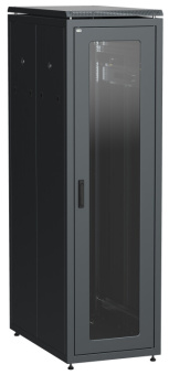 1Шкафы и стойки телекоммуникационные 19 шкаф сетевой 19" linea n 47u 600х1000 мм стеклянная передняя дверь черный | ln05-47u61-g | itk выгодная цена