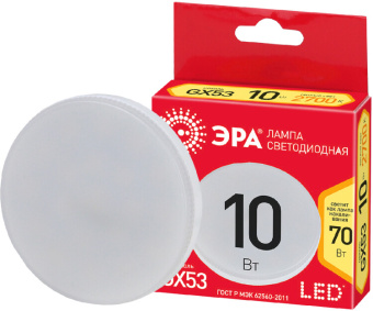 1Лампы (источники света) лампа светодиодная red line eco led gx-10w-827-gx53 gx53 10вт таблетка теплый белый свет | б0036543 | эра выгодная цена