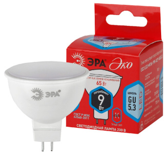 1Лампы (источники света) лампа светодиодная red line eco led mr16-9w-840-gu5.3 9вт софит нейтральный белый свет | б0032973 | эра выгодная цена