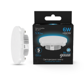 Лампы (источники света) лампа светодиодная gx53 6w 530lm 6500k led 1/10/100 | 108008306 | gauss выгодная цена