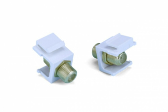1Розетки, адаптеры и модули Keystone kj1-fcon-g-wh вставка формата keystone jack с проходным адаптером f-типа, gold plated, rohs, белая | 246968 | hyperline выгодная цена
