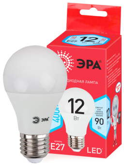 1Лампы (источники света) лампа светодиодная red line eco led a60-12w-840-e27 12вт 4000к груша | б0030027 | эра выгодная цена