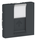 Розетки, выключатели, звонки электрические unica modular розетка компьютерная,rj45,одиночная,кат. 6 stp,2 модуля,антрацит | nu341754 | schneider electric выгодная цена