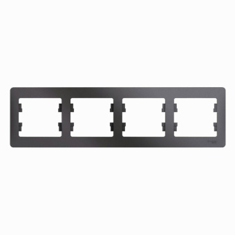 1Розетки, выключатели, звонки электрические glossa графит рамка 4-ая, горизонтальная | gsl001304 | se выгодная цена
