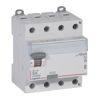 1Модульное оборудование (выключатели, УЗО, АВДТ,  УЗДП) выключатель дифференциальный (узо) dx3-id 4п 80а 100ма тип a | 411772 | legrand выгодная цена