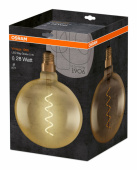 Лампы (источники света) лампа светодиодная филаментная vintage 1906 led cl globe200 fil gold 28 non-dim 5w/820 e27 | 4058075092013 | osram выгодная цена